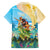 Personalised Hawaii Honolulu Festival Family Matching Short Sleeve Bodycon Dress and Hawaiian Shirt Hula Girls Tropical Vibe LT05 - Polynesian Pride