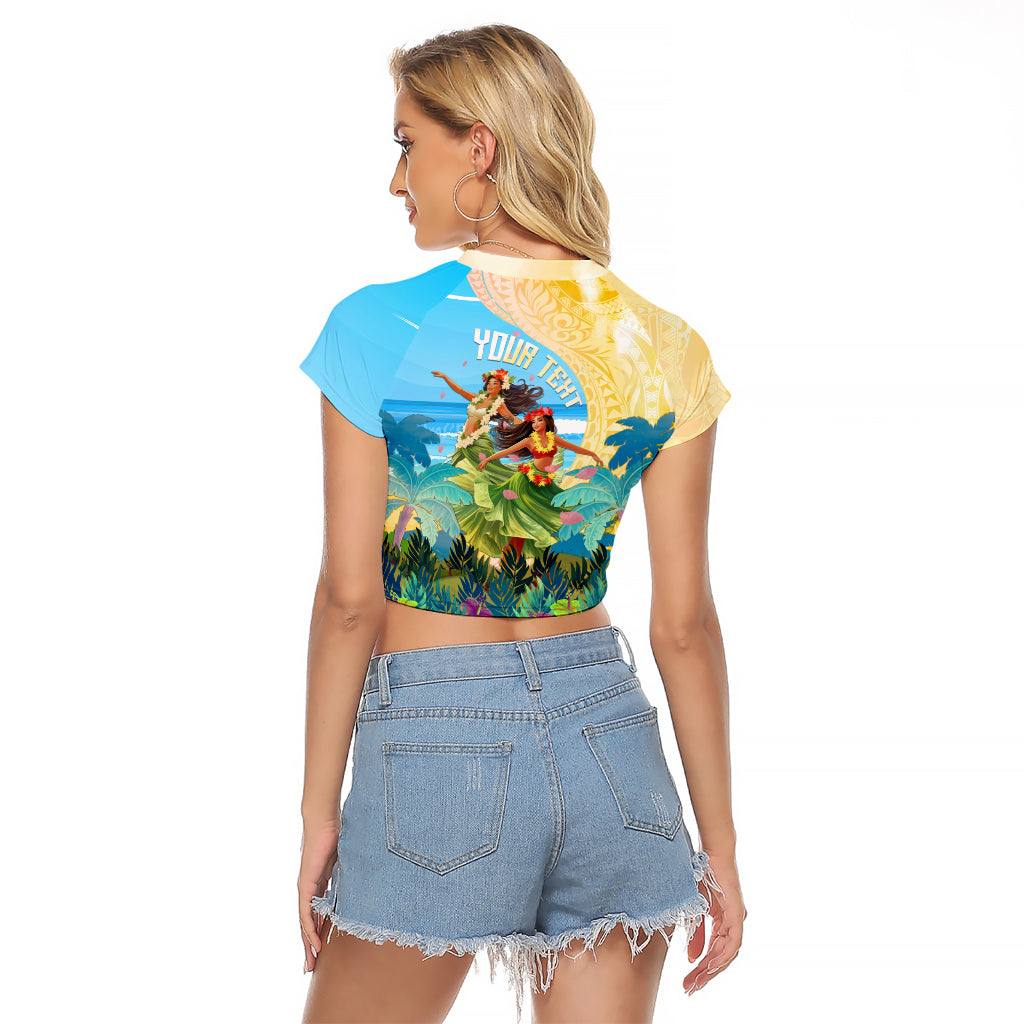 Personalised Hawaii Honolulu Festival Raglan Cropped T Shirt Hula Girls Tropical Vibe LT05 - Polynesian Pride