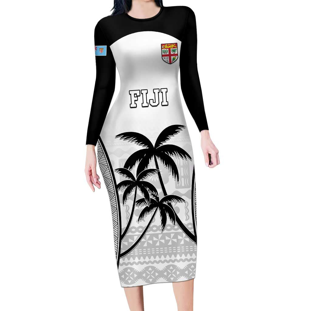 Custom Fiji Tapa Football Family Matching Long Sleeve Bodycon Dress and Hawaiian Shirt Sporty Style