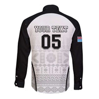 Custom Fiji Tapa Football Long Sleeve Button Shirt Sporty Style