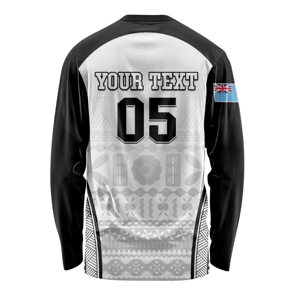 Custom Fiji Tapa Football Long Sleeve Shirt Sporty Style