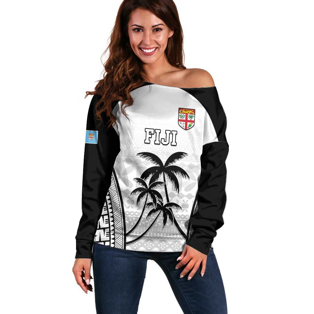 Custom Fiji Tapa Football Off Shoulder Sweater Sporty Style