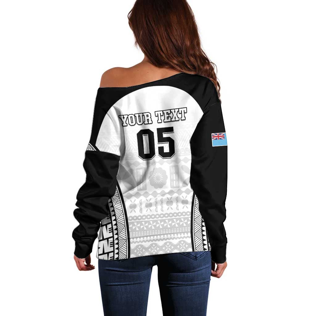Custom Fiji Tapa Football Off Shoulder Sweater Sporty Style