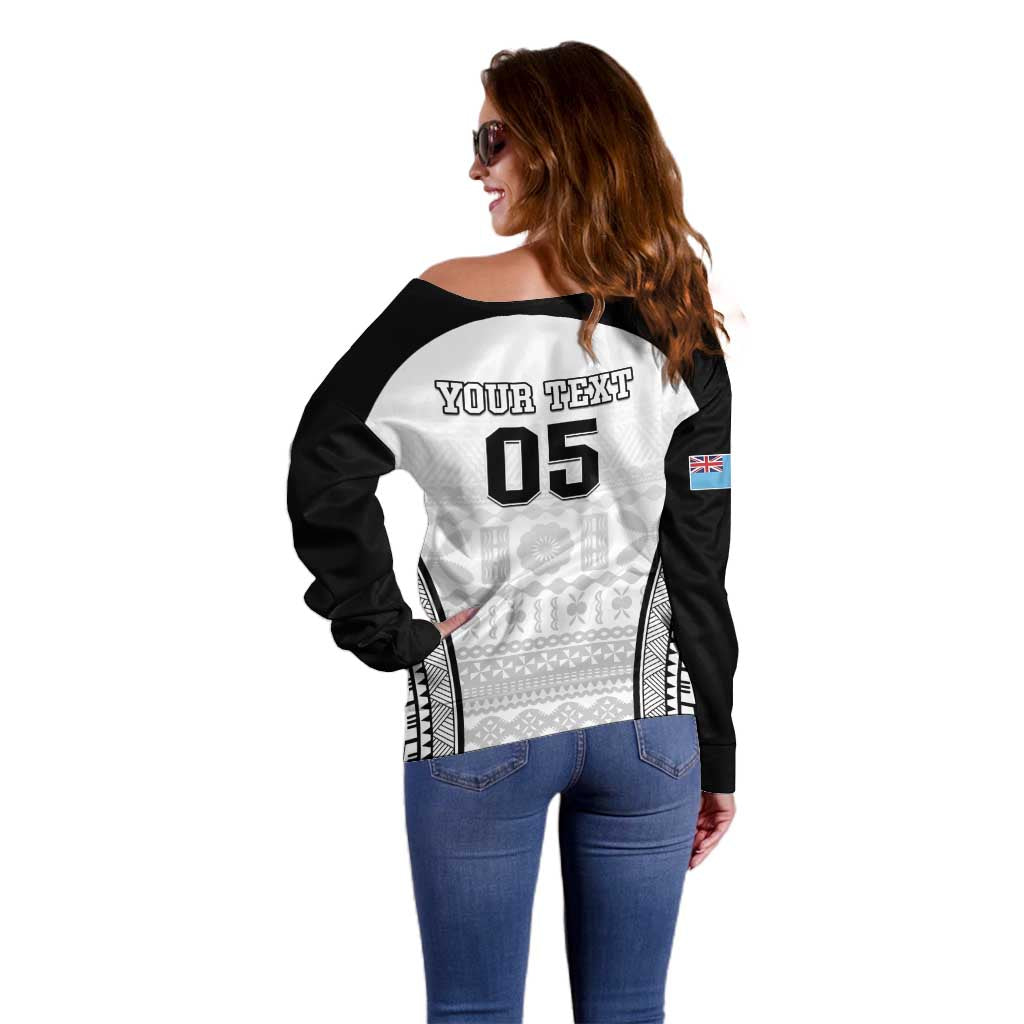 Custom Fiji Tapa Football Off Shoulder Sweater Sporty Style
