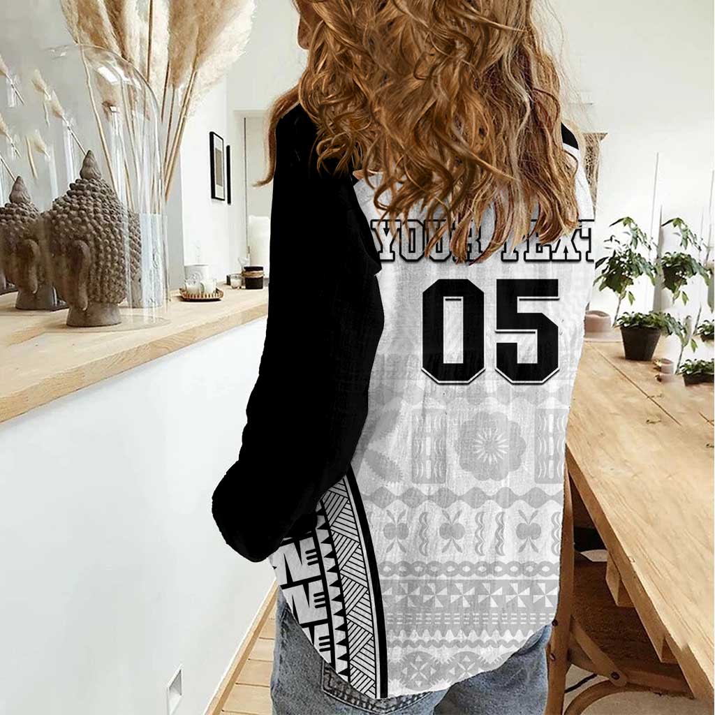 Custom Fiji Tapa Football Women Casual Shirt Sporty Style