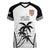 Custom Fiji Tapa Football Women V-Neck T-Shirt Sporty Style