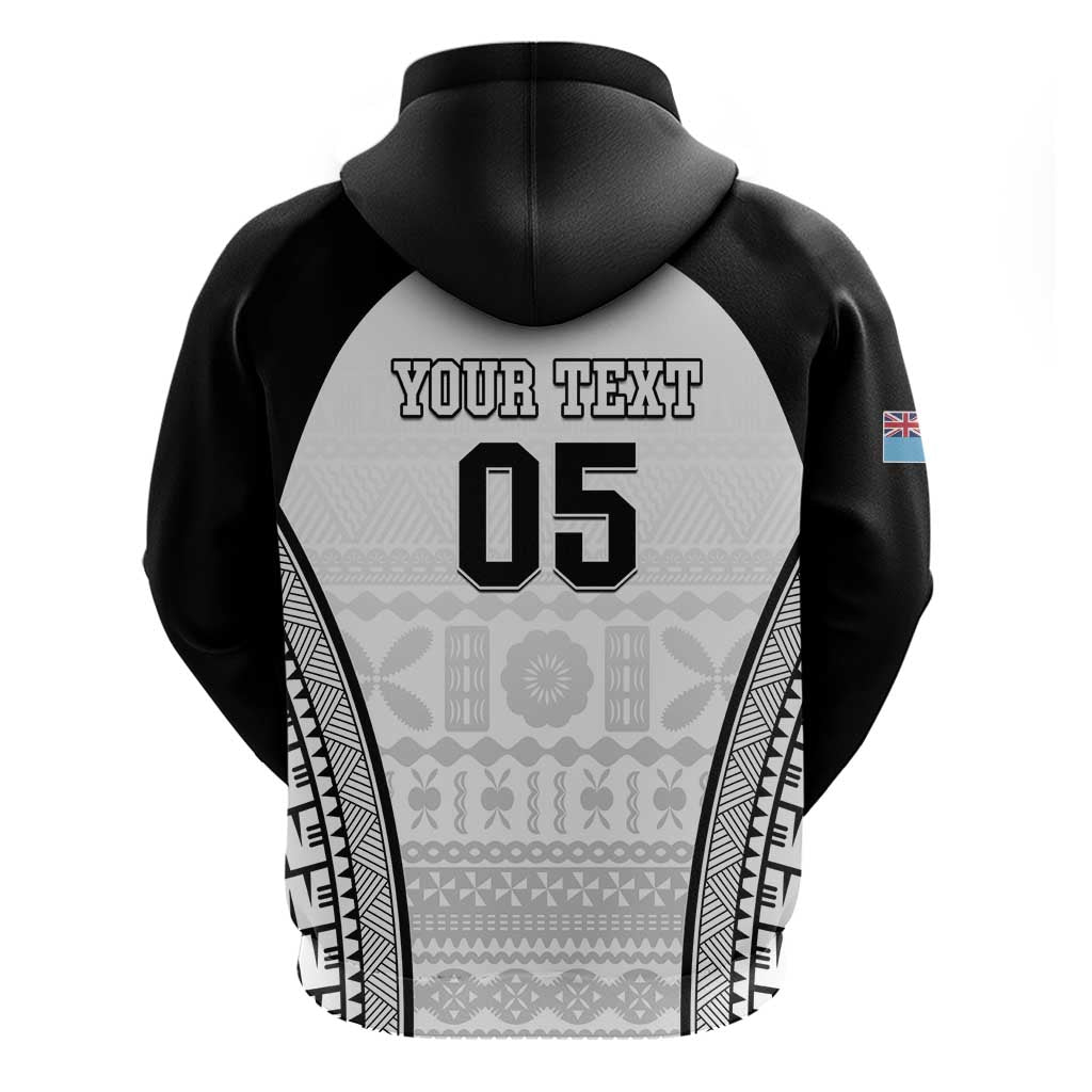 Custom Fiji Tapa Football Zip Hoodie Sporty Style