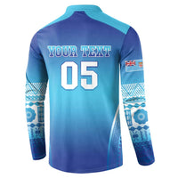 Custom Fiji Football Button Sweatshirt Fijian Tapa Pattern