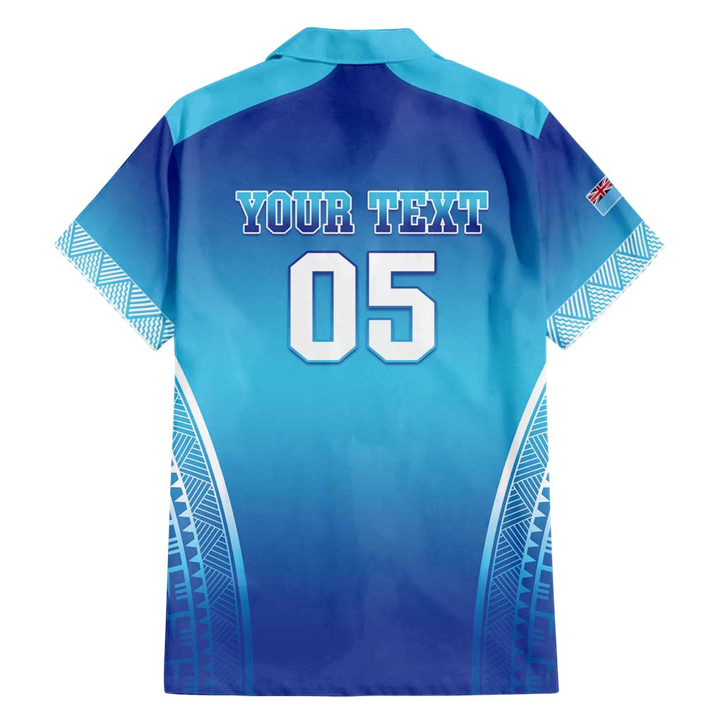 Custom Fiji Football Family Matching Long Sleeve Bodycon Dress and Hawaiian Shirt Fijian Tapa Pattern