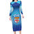 Custom Fiji Football Family Matching Long Sleeve Bodycon Dress and Hawaiian Shirt Fijian Tapa Pattern