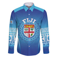Custom Fiji Football Family Matching Off The Shoulder Long Sleeve Dress and Hawaiian Shirt Fijian Tapa Pattern