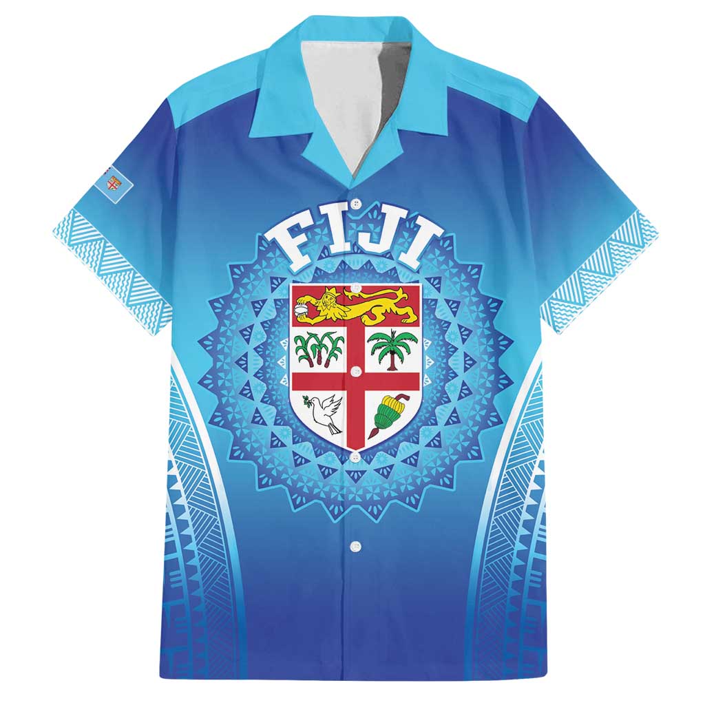 Custom Fiji Football Family Matching Off Shoulder Maxi Dress and Hawaiian Shirt Fijian Tapa Pattern
