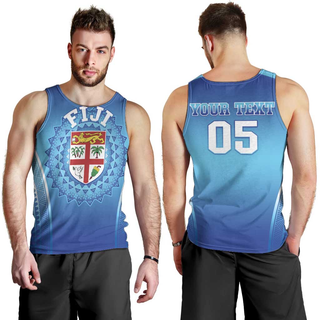 Custom Fiji Football Men Tank Top Fijian Tapa Pattern