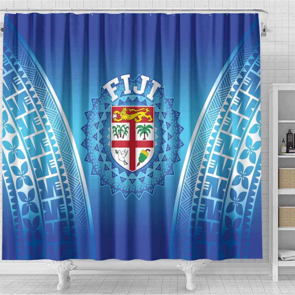 Fiji Football Shower Curtain Fijian Tapa Pattern