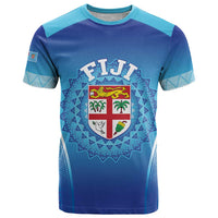 Custom Fiji Football T Shirt Fijian Tapa Pattern