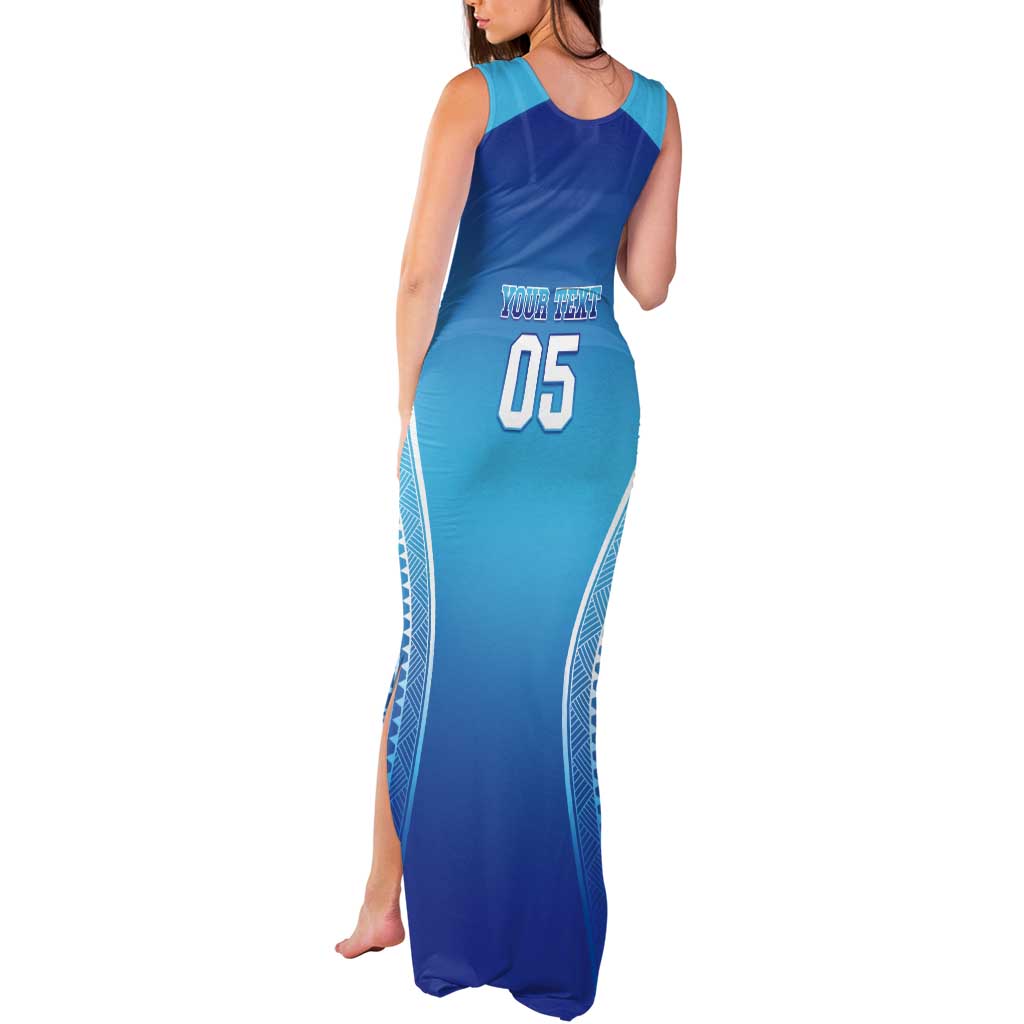 Custom Fiji Football Tank Maxi Dress Fijian Tapa Pattern