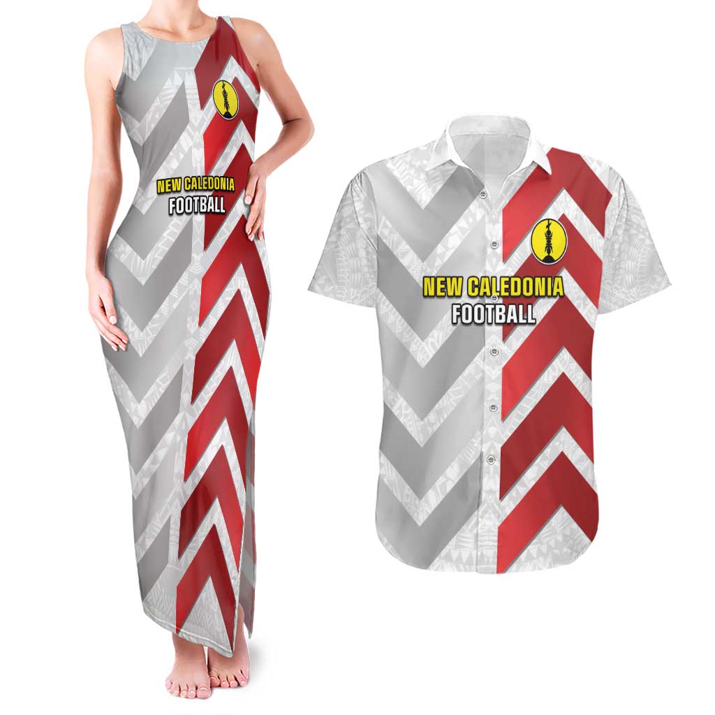 Custom New Caledonia Football Couples Matching Tank Maxi Dress and Hawaiian Shirt Unique Style