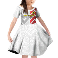 Custom New Caledonia Football Family Matching Off Shoulder Short Dress and Hawaiian Shirt Unique Style