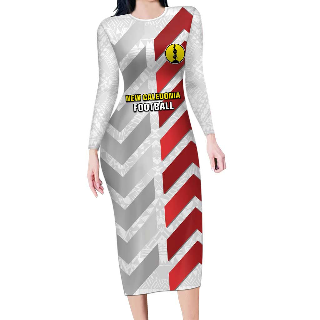 Custom New Caledonia Football Long Sleeve Bodycon Dress Unique Style