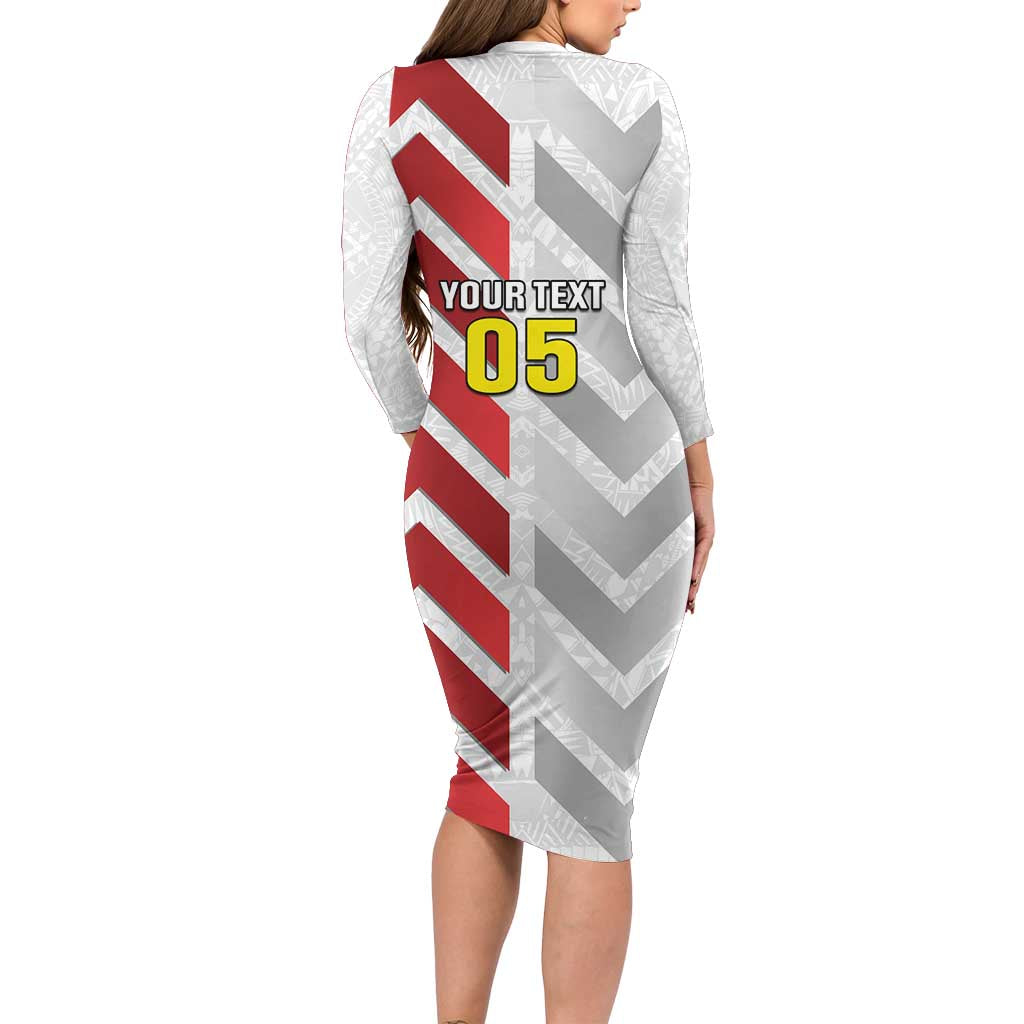 Custom New Caledonia Football Long Sleeve Bodycon Dress Unique Style