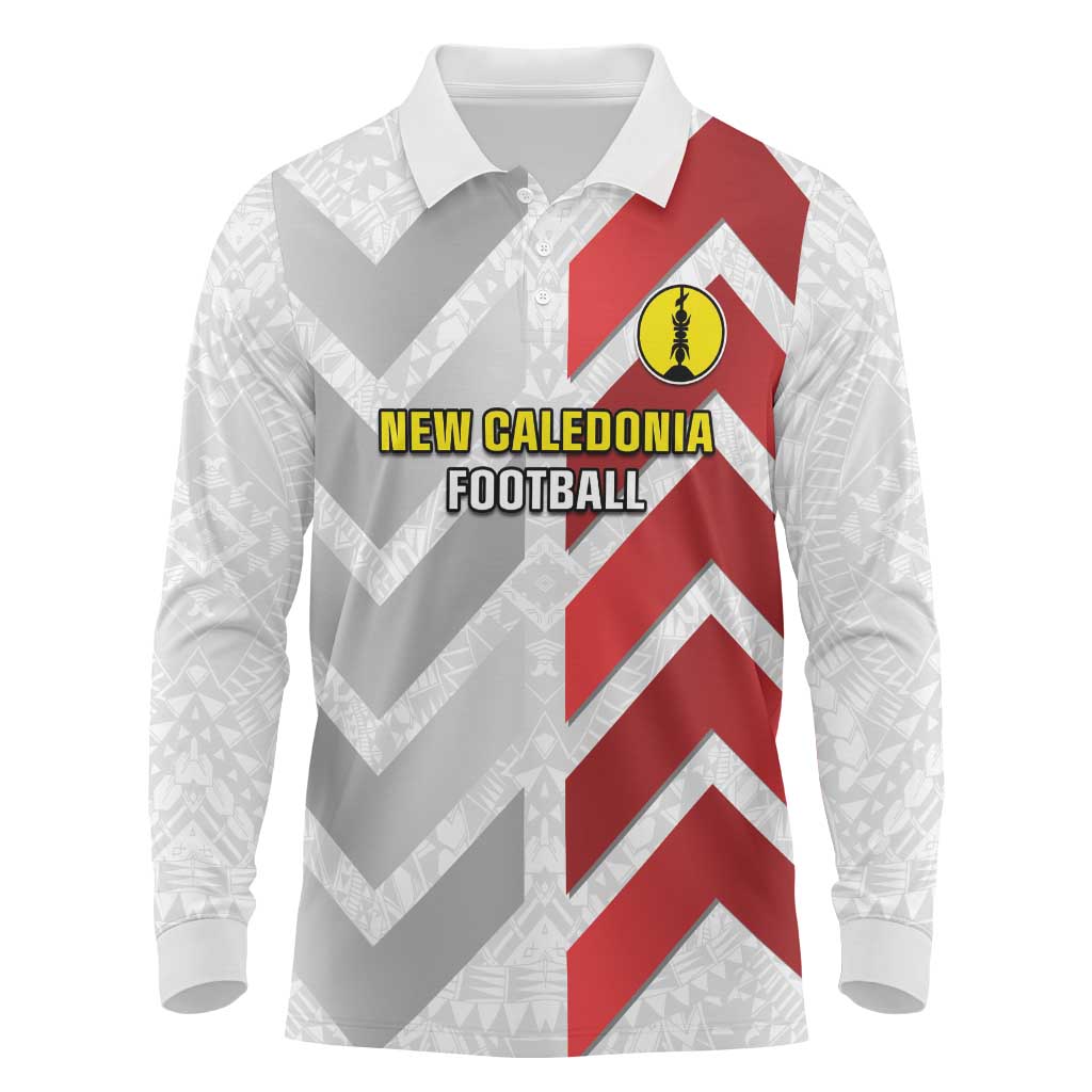 Custom New Caledonia Football Long Sleeve Polo Shirt Unique Style