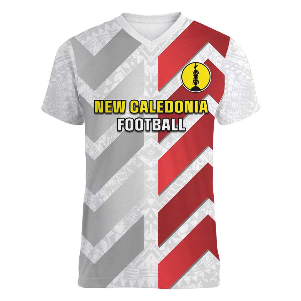 Custom New Caledonia Football Women V-Neck T-Shirt Unique Style