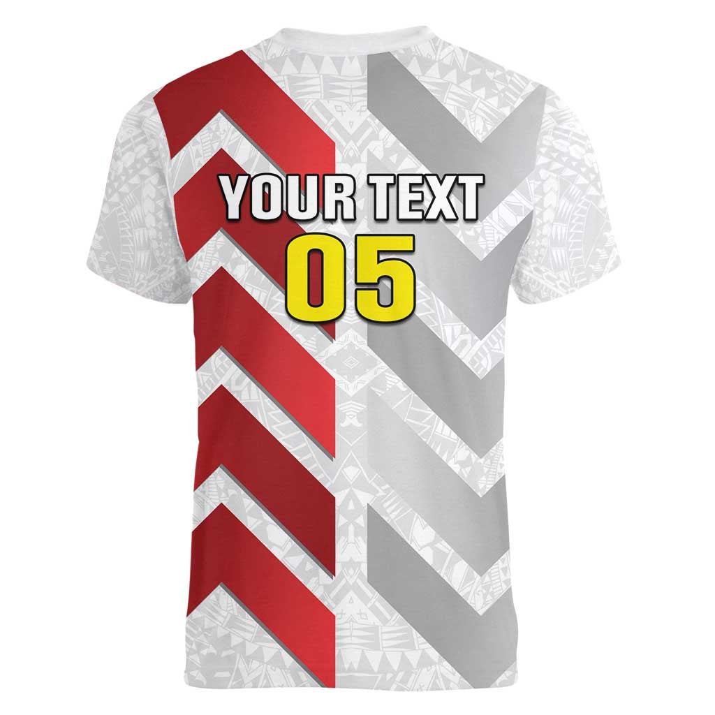 Custom New Caledonia Football Women V-Neck T-Shirt Unique Style