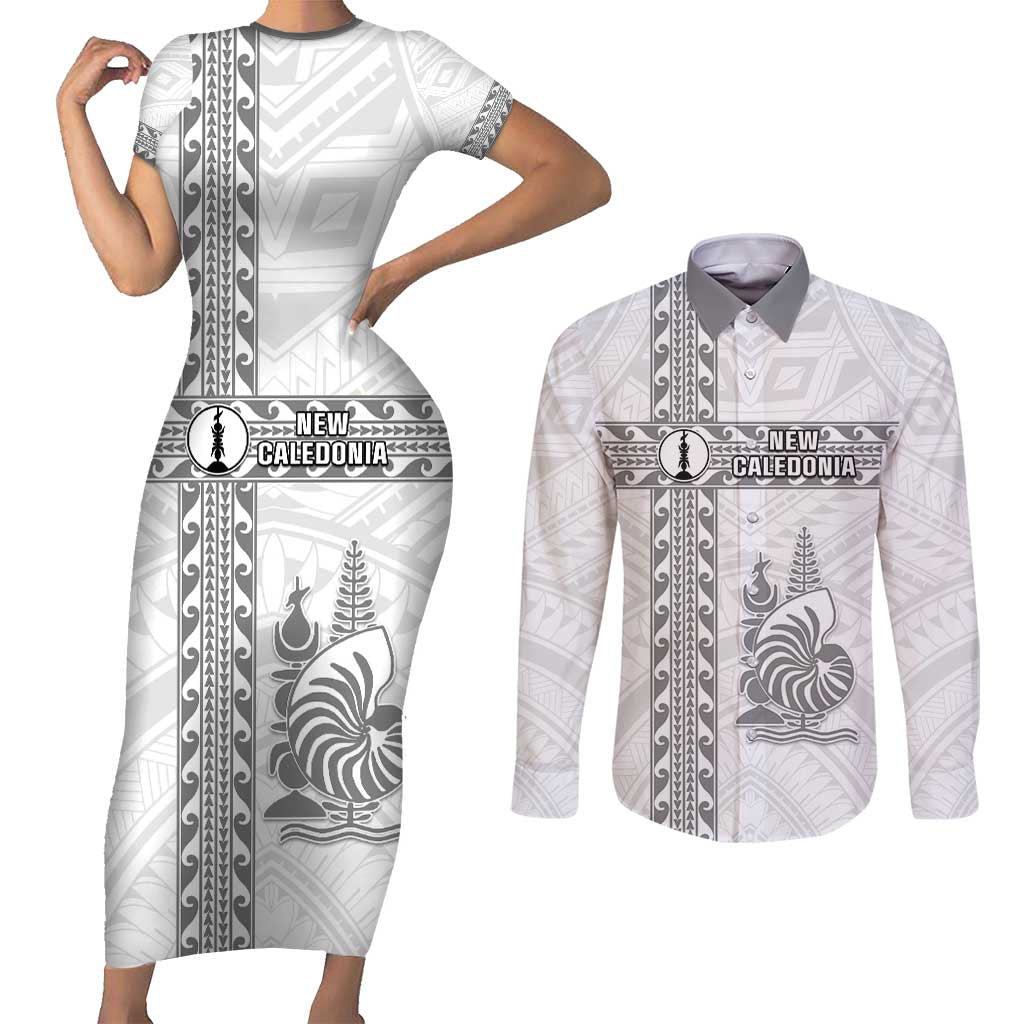 Custom New Caledonia Football Couples Matching Short Sleeve Bodycon Dress and Long Sleeve Button Shirt Go The Kagus