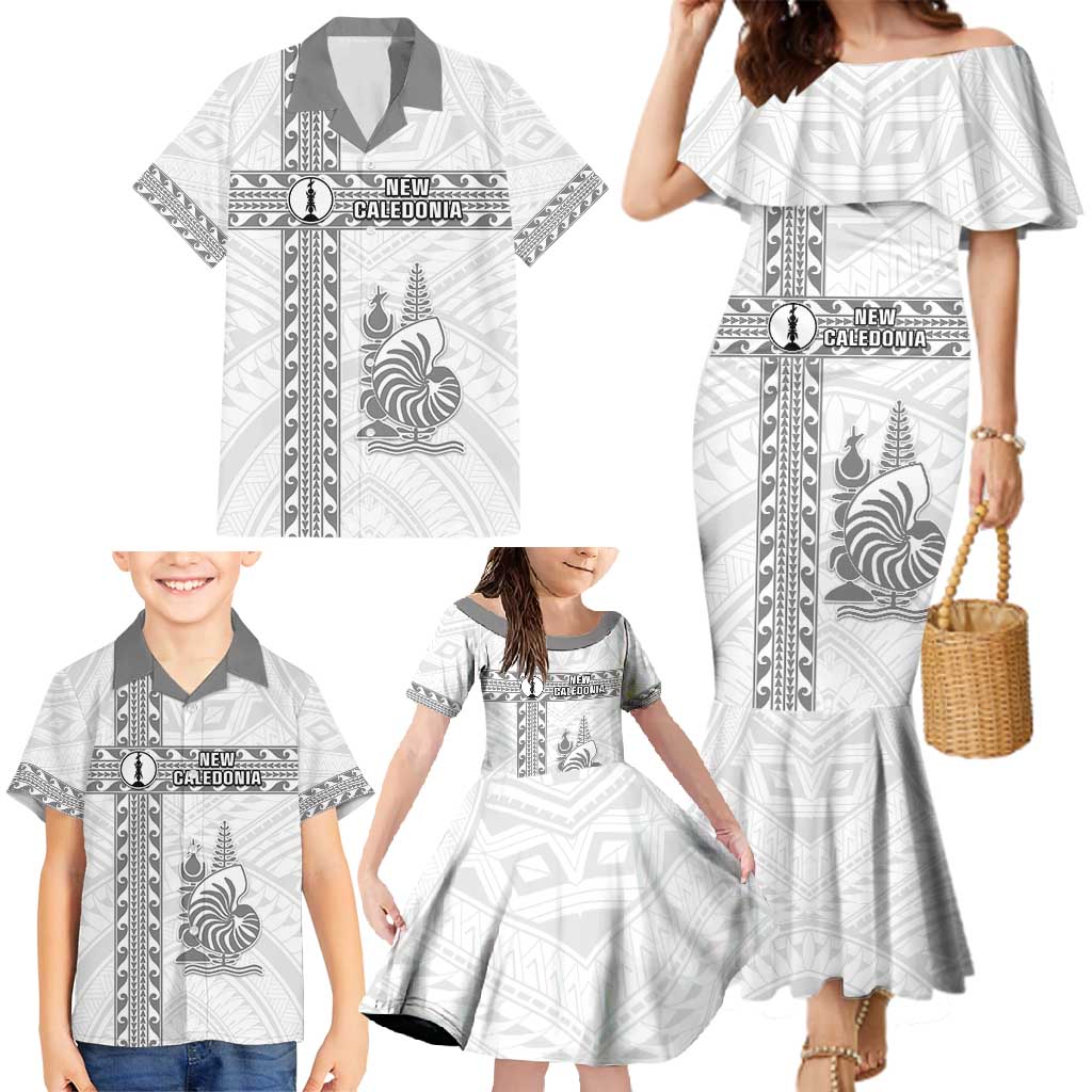 Custom New Caledonia Football Family Matching Mermaid Dress and Hawaiian Shirt Go The Kagus