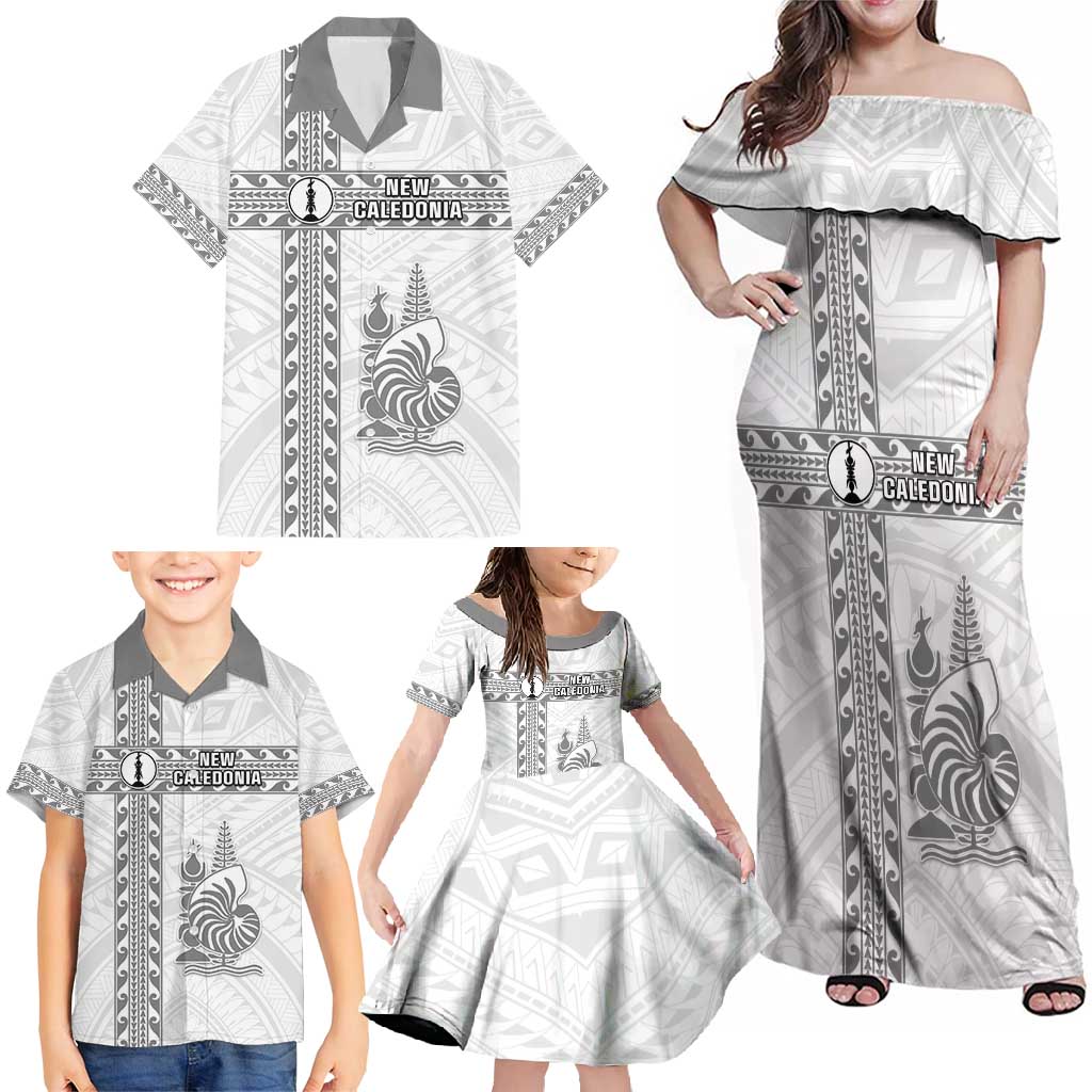 Custom New Caledonia Football Family Matching Off Shoulder Maxi Dress and Hawaiian Shirt Go The Kagus