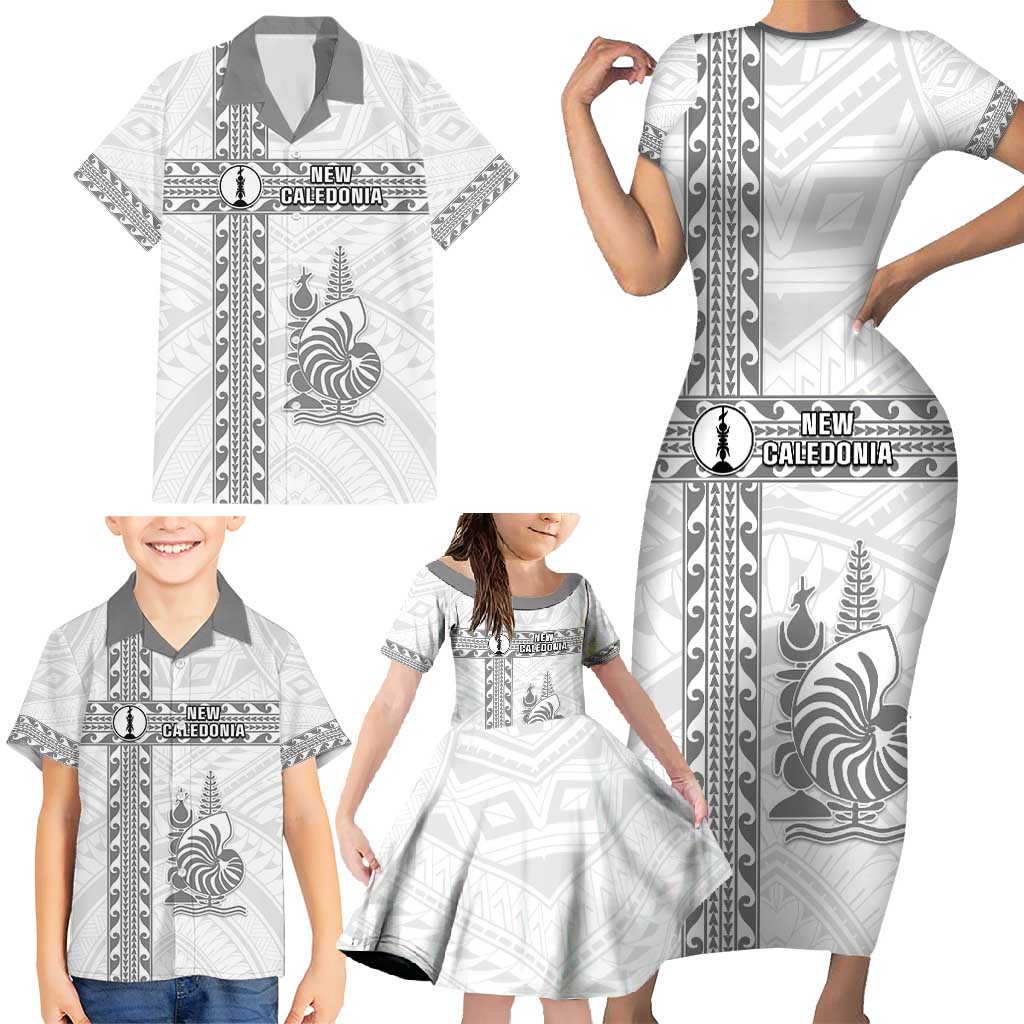 Custom New Caledonia Football Family Matching Short Sleeve Bodycon Dress and Hawaiian Shirt Go The Kagus