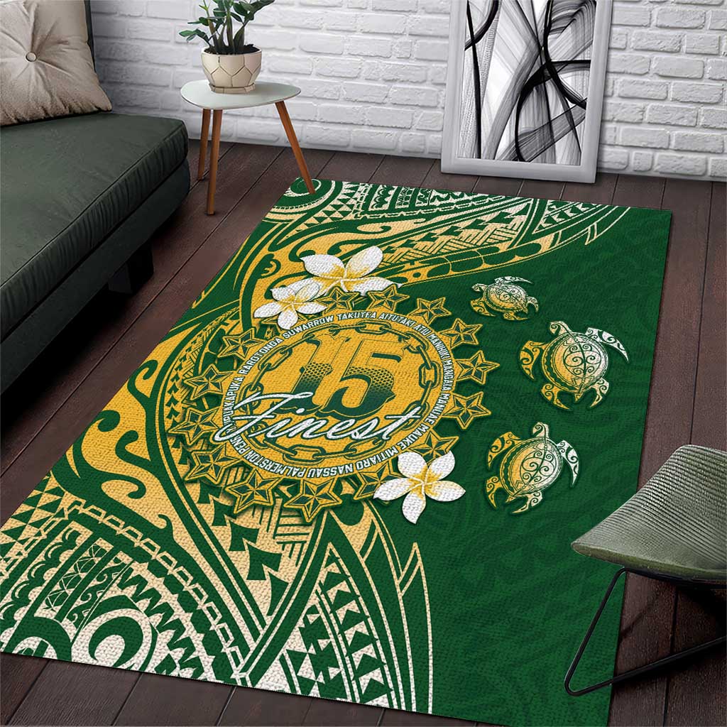 Cook Islands 15 Finest Area Rug Plumeria Polynesian Turtle