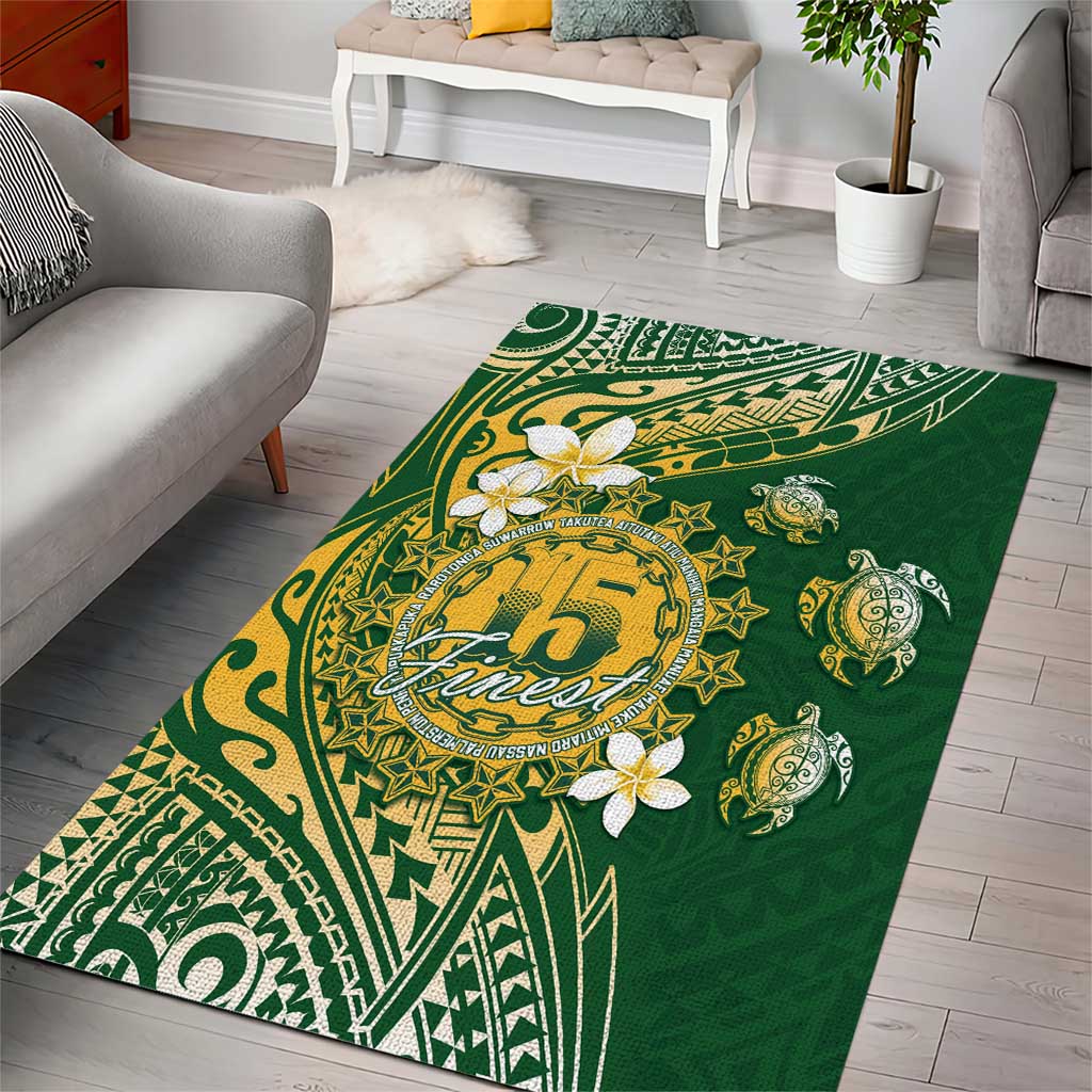 Cook Islands 15 Finest Area Rug Plumeria Polynesian Turtle