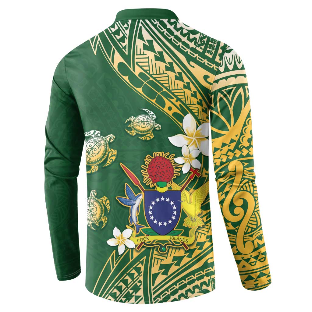 Cook Islands 15 Finest Button Sweatshirt Plumeria Polynesian Turtle LT05 - Polynesian Pride