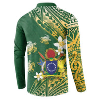 Cook Islands 15 Finest Button Sweatshirt Plumeria Polynesian Turtle LT05 - Polynesian Pride