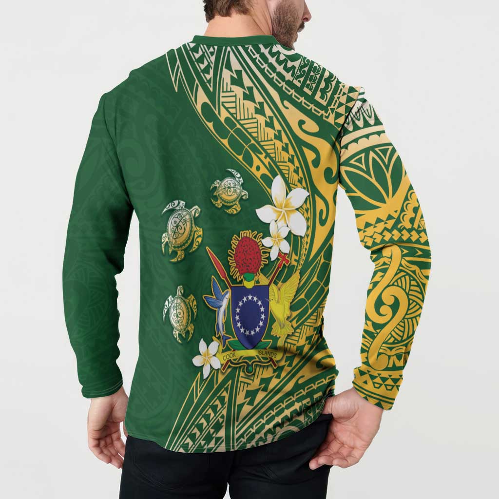 Cook Islands 15 Finest Button Sweatshirt Plumeria Polynesian Turtle LT05 - Polynesian Pride