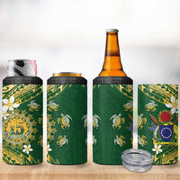 Cook Islands 15 Finest 4 in 1 Can Cooler Tumbler Plumeria Polynesian Turtle LT05 - Polynesian Pride