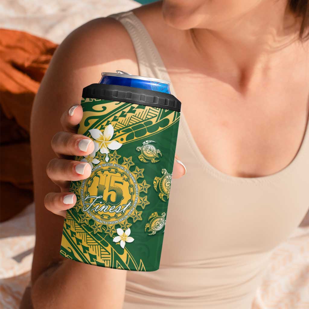 Cook Islands 15 Finest 4 in 1 Can Cooler Tumbler Plumeria Polynesian Turtle LT05 - Polynesian Pride