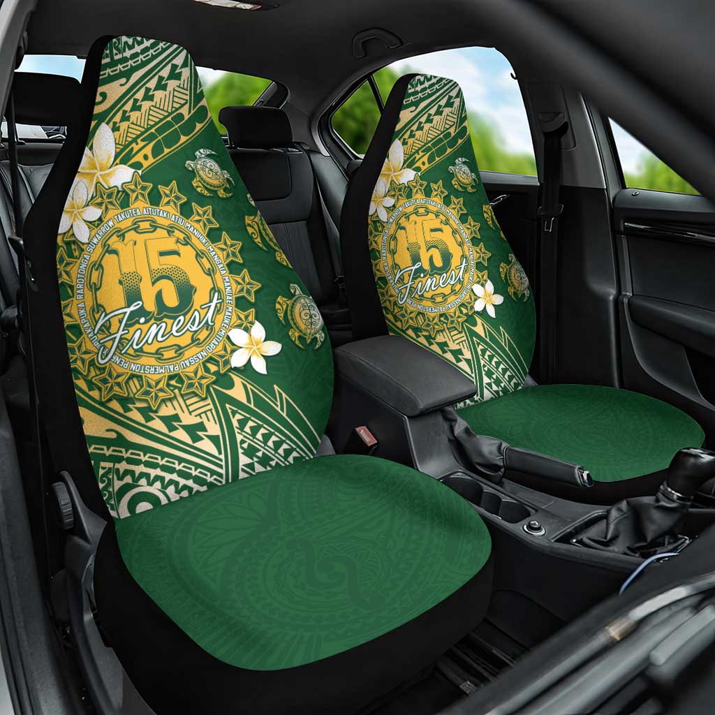 Cook Islands 15 Finest Car Seat Cover Plumeria Polynesian Turtle