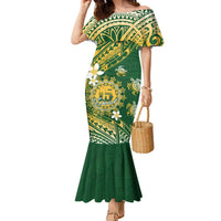 Cook Islands 15 Finest Family Matching Mermaid Dress and Hawaiian Shirt Plumeria Polynesian Turtle