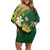 Cook Islands 15 Finest Family Matching Off Shoulder Short Dress and Hawaiian Shirt Plumeria Polynesian Turtle