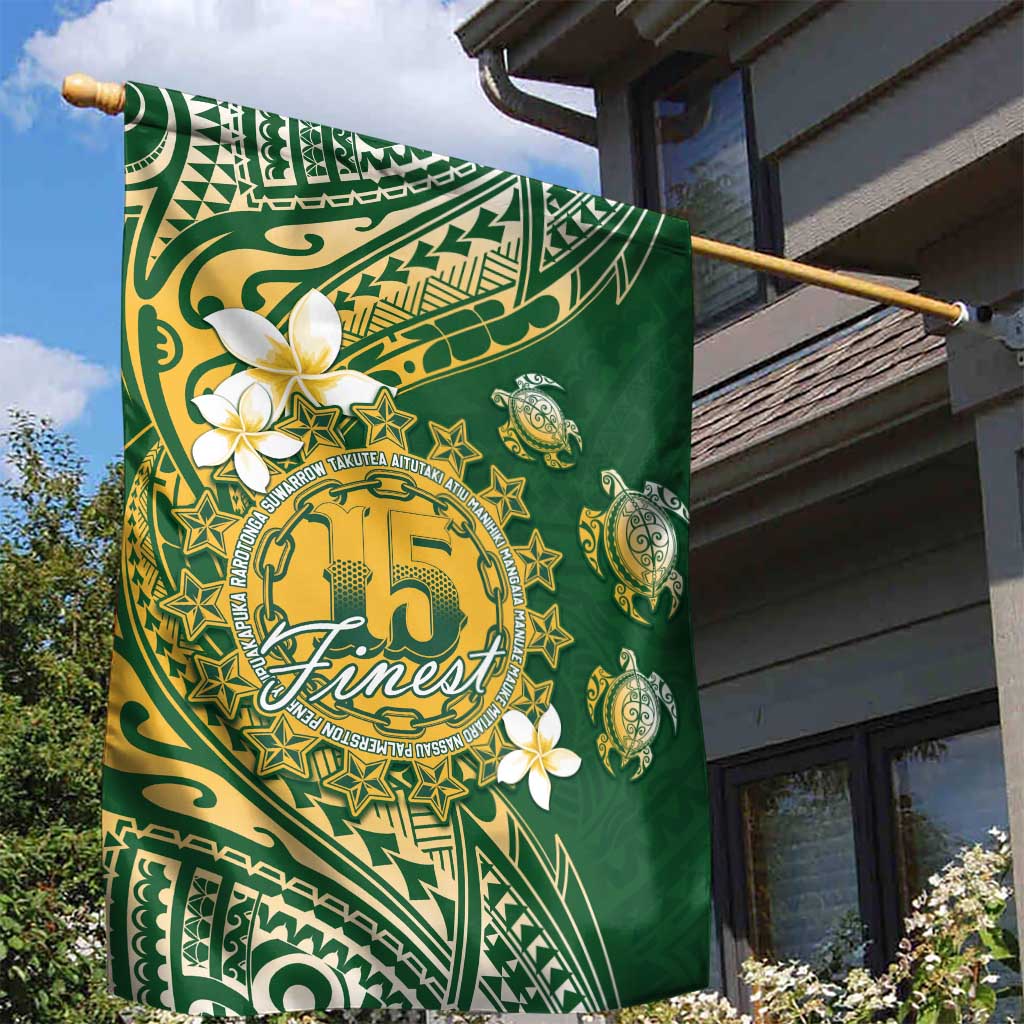 Cook Islands 15 Finest Garden Flag Plumeria Polynesian Turtle LT05 - Polynesian Pride