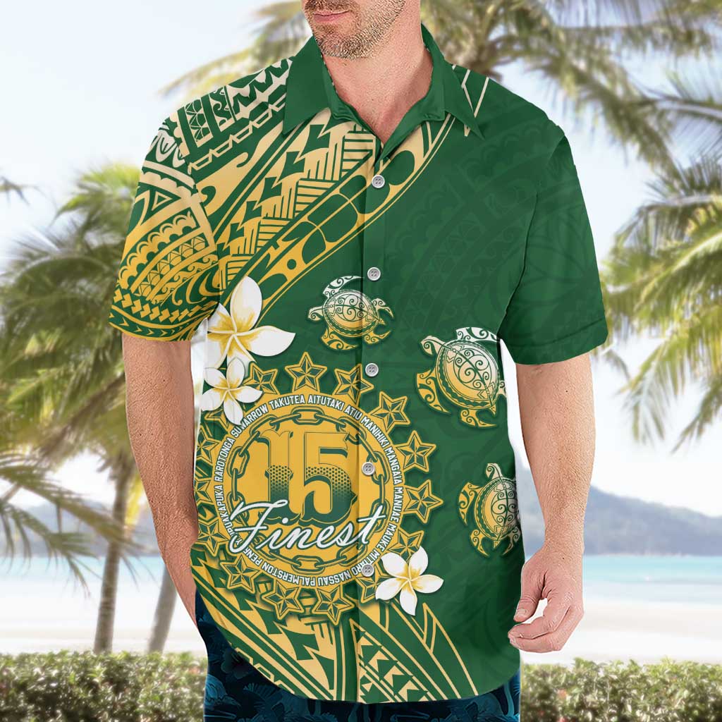 Cook Islands 15 Finest Hawaiian Shirt Plumeria Polynesian Turtle LT05 - Polynesian Pride