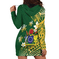 Cook Islands 15 Finest Hoodie Dress Plumeria Polynesian Turtle LT05 - Polynesian Pride