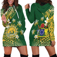 Cook Islands 15 Finest Hoodie Dress Plumeria Polynesian Turtle LT05 - Polynesian Pride