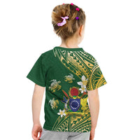 Cook Islands 15 Finest Kid T Shirt Plumeria Polynesian Turtle