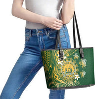 Cook Islands 15 Finest Leather Tote Bag Plumeria Polynesian Turtle
