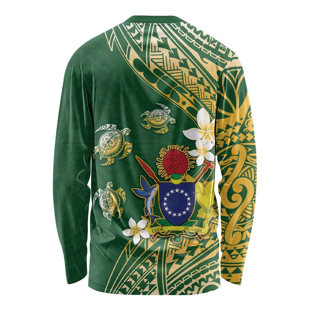 Cook Islands 15 Finest Long Sleeve Shirt Plumeria Polynesian Turtle LT05 - Polynesian Pride