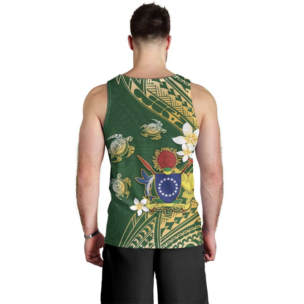 Cook Islands 15 Finest Men Tank Top Plumeria Polynesian Turtle LT05 - Polynesian Pride