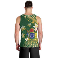 Cook Islands 15 Finest Men Tank Top Plumeria Polynesian Turtle LT05 - Polynesian Pride